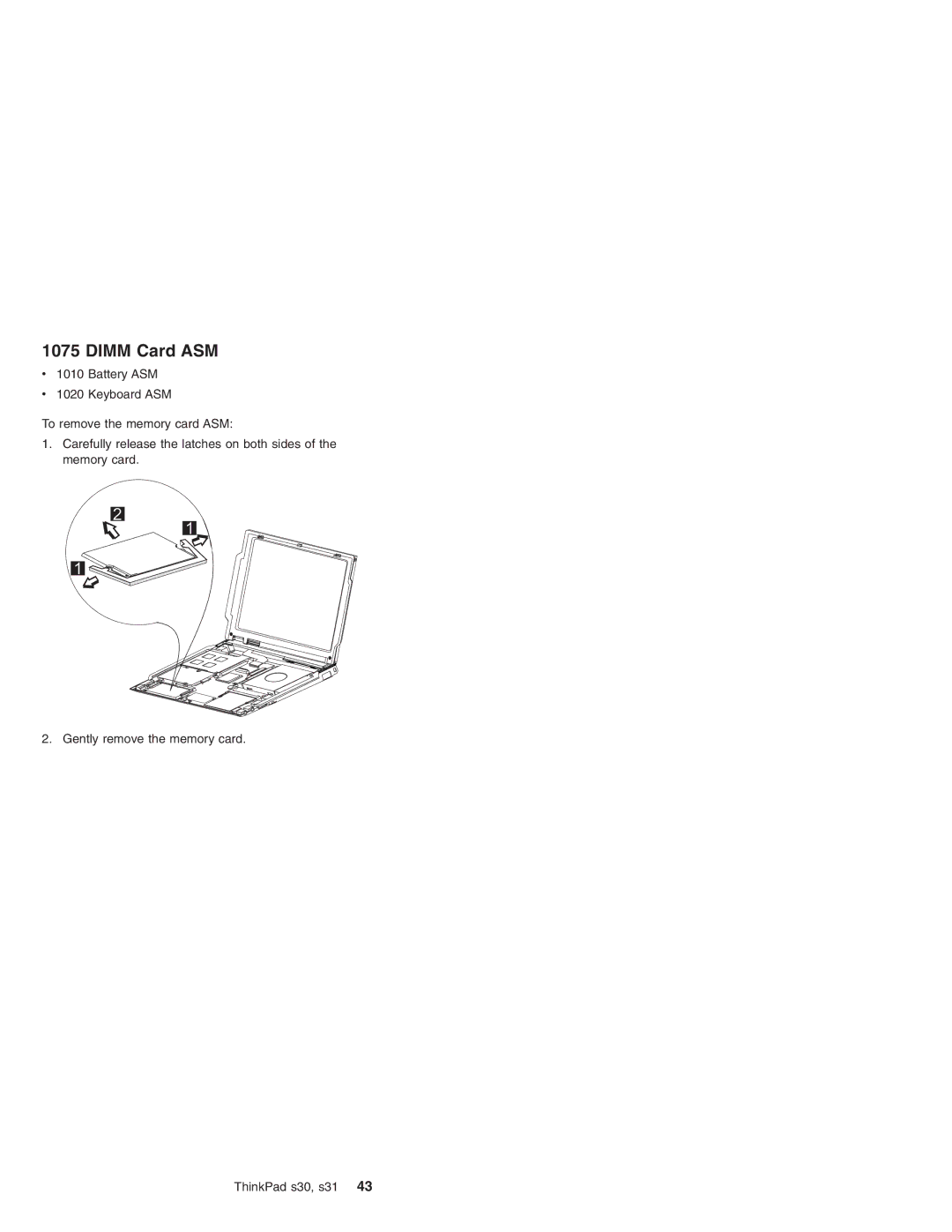 IBM S31, S30 manual Dimm Card ASM 