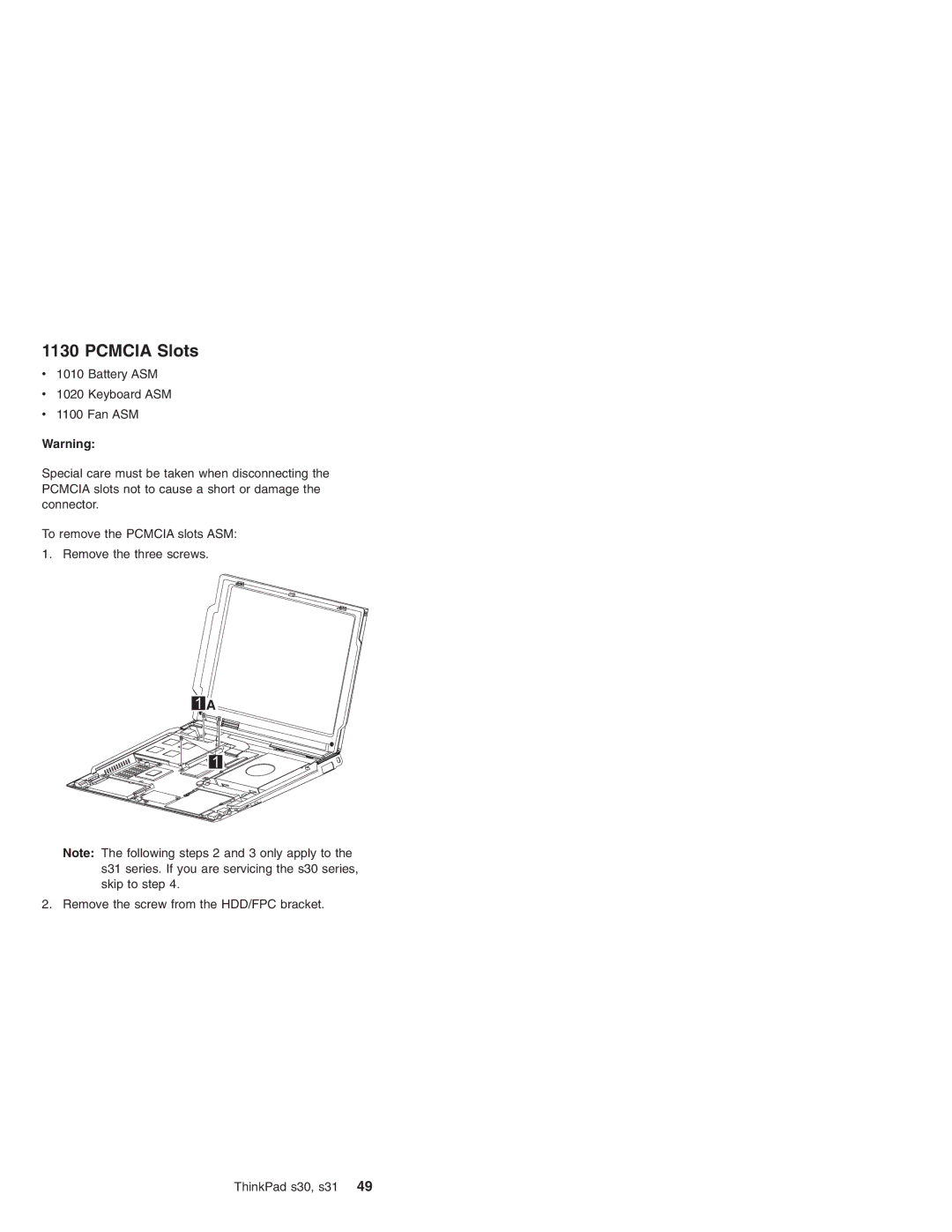 IBM S31, S30 manual Pcmcia Slots 