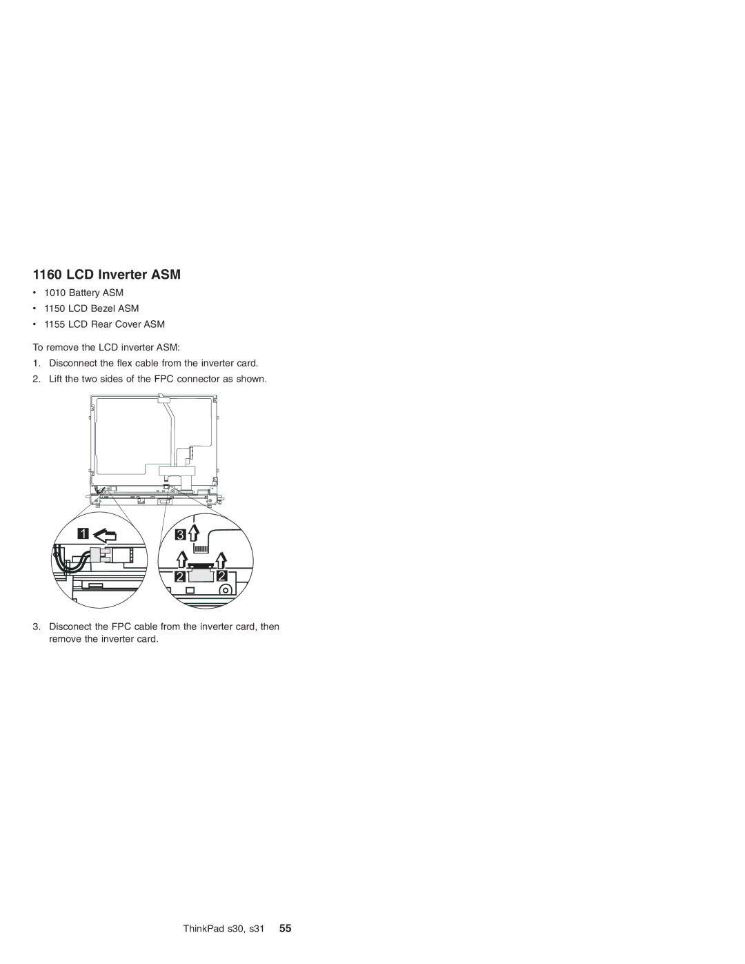 IBM S31, S30 manual LCD Inverter ASM 