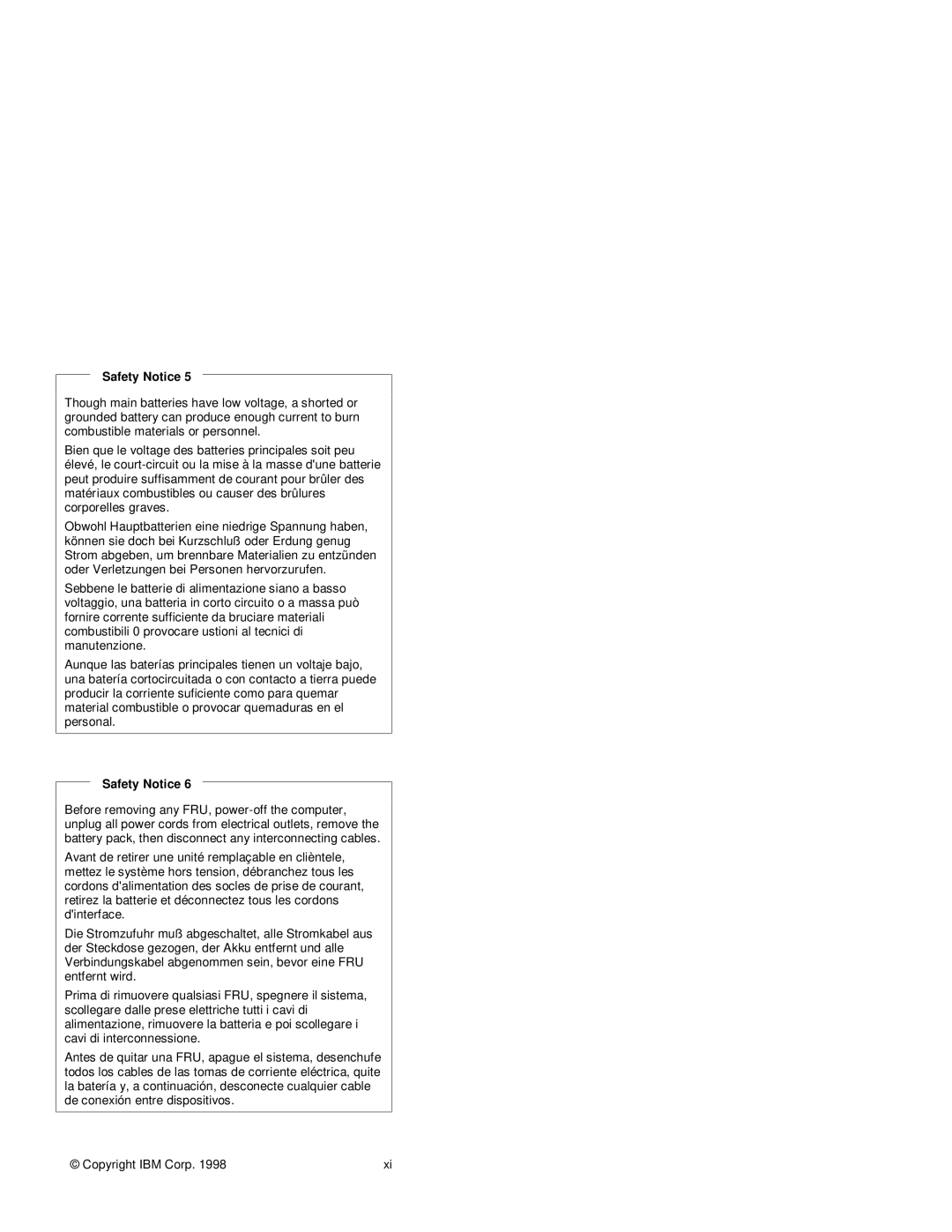 IBM s37l-2095-00 manual Safety Notice 