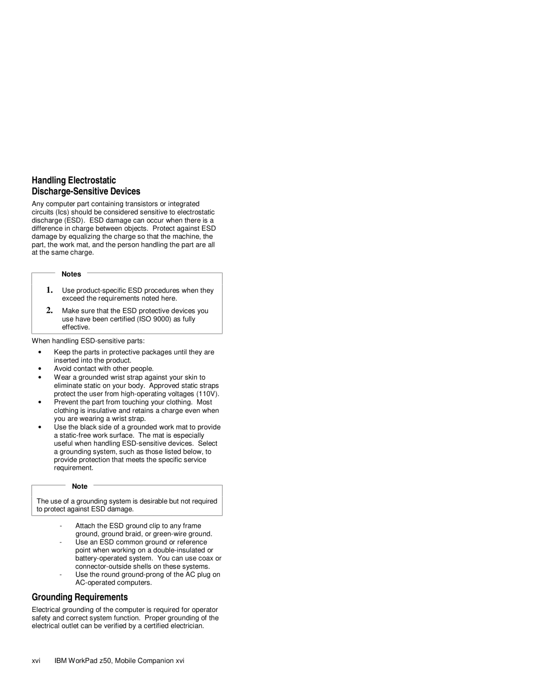 IBM s37l-2095-00 manual Handling Electrostatic Discharge-Sensitive Devices, Grounding Requirements 