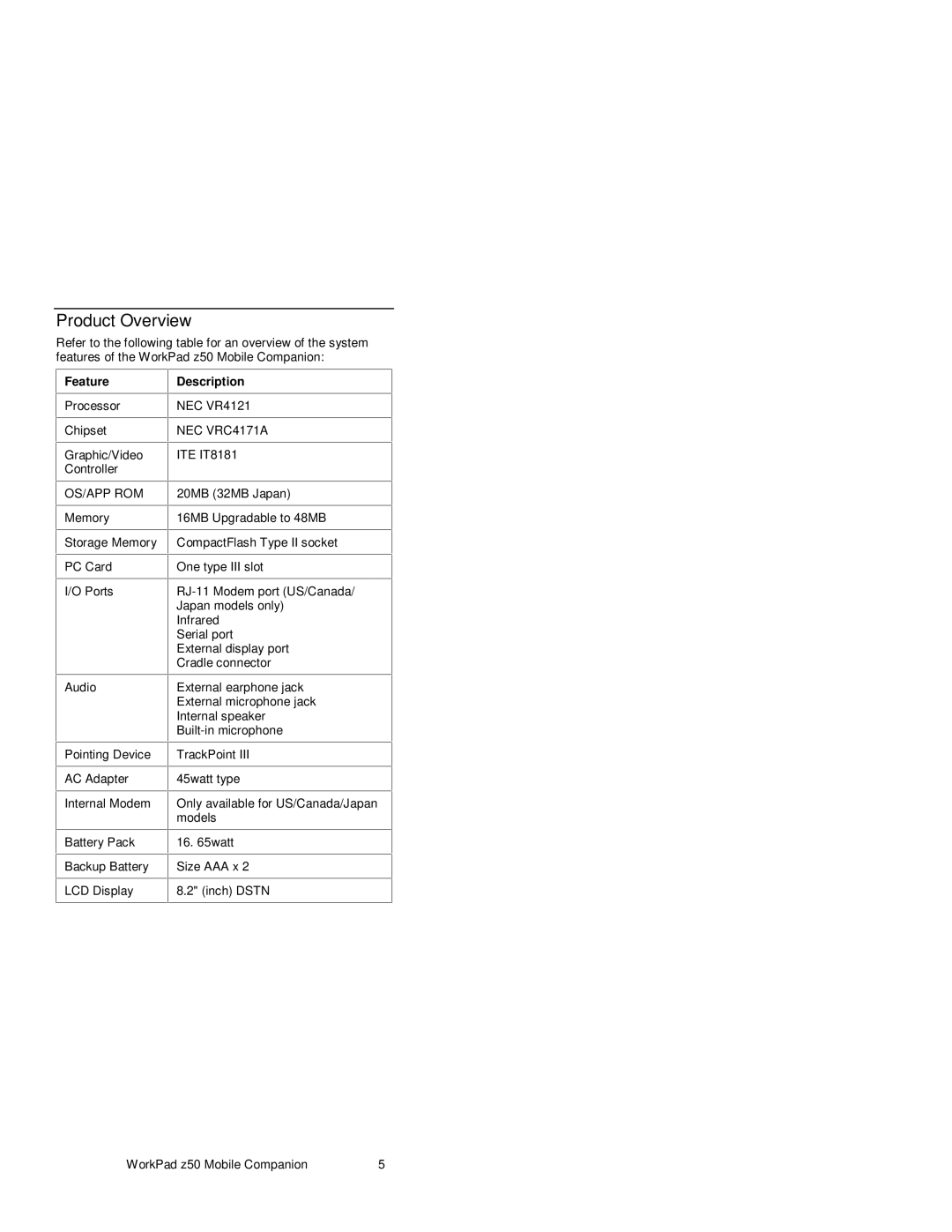 IBM s37l-2095-00 manual Product Overview, Feature, Description 