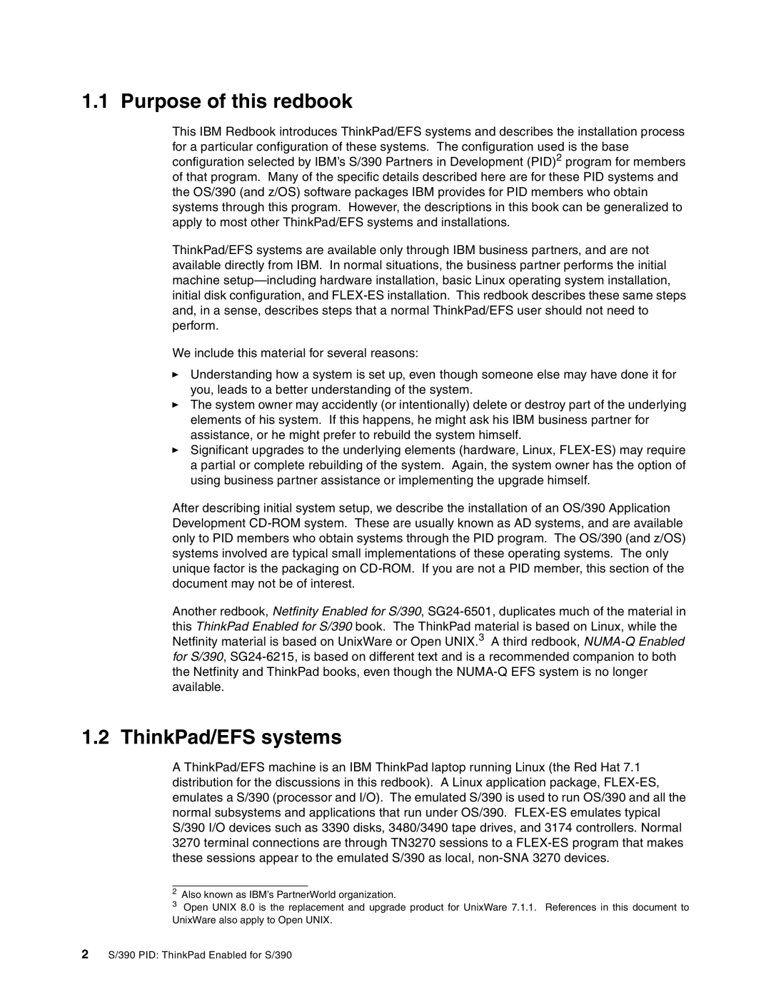 IBM s/390 manual Purpose of this redbook, ThinkPad/EFS systems 