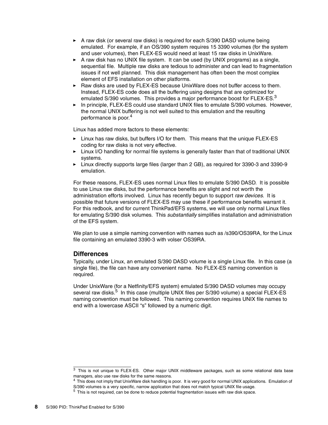 IBM s/390 manual Differences 