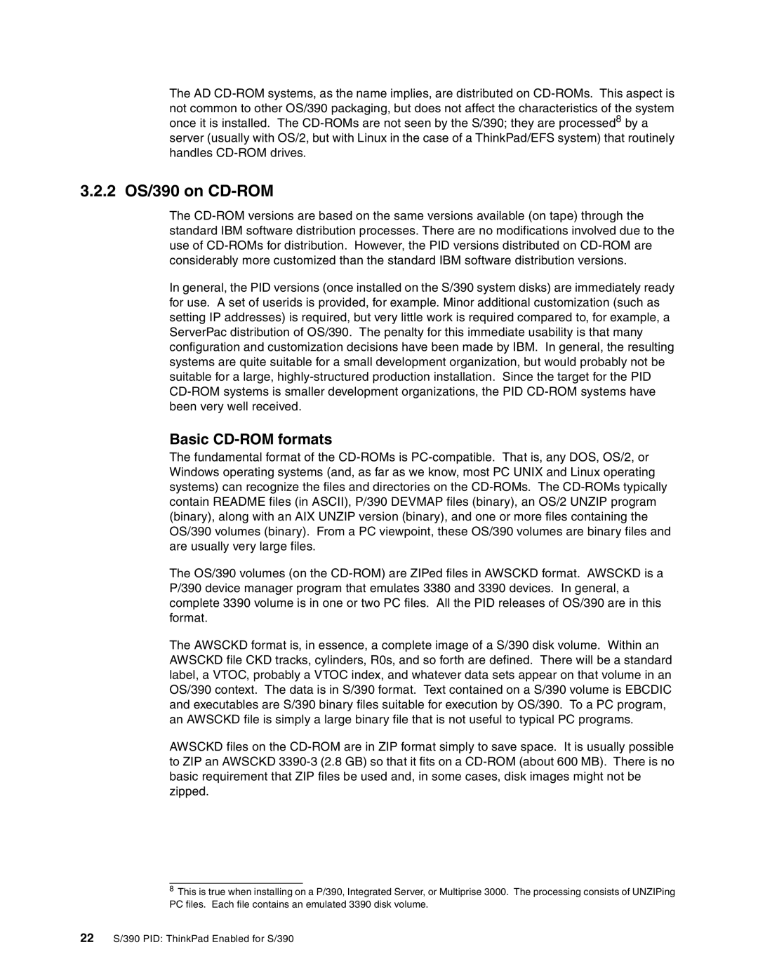 IBM s/390 manual 2 OS/390 on CD-ROM, Basic CD-ROM formats 