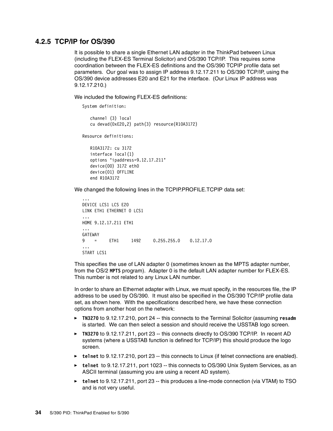 IBM s/390 manual 5 TCP/IP for OS/390 