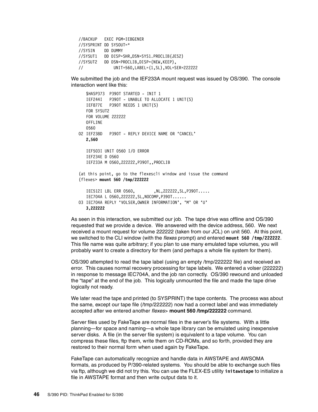 IBM s/390 manual 560, 222222 