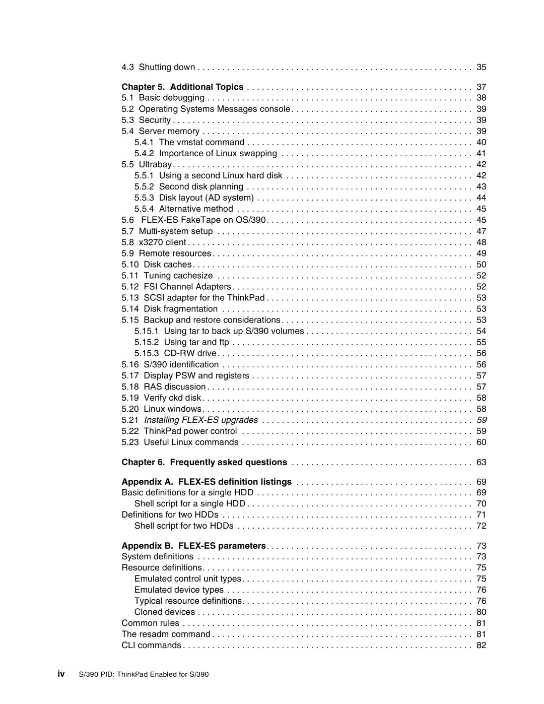 IBM s/390 manual Shutting down 