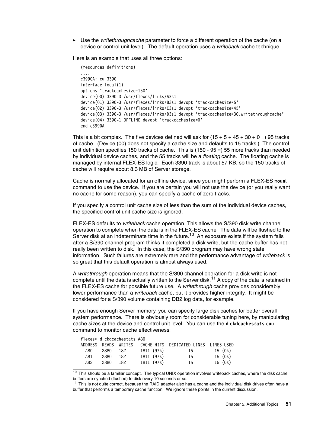 IBM s/390 manual Writes Cache Hits 