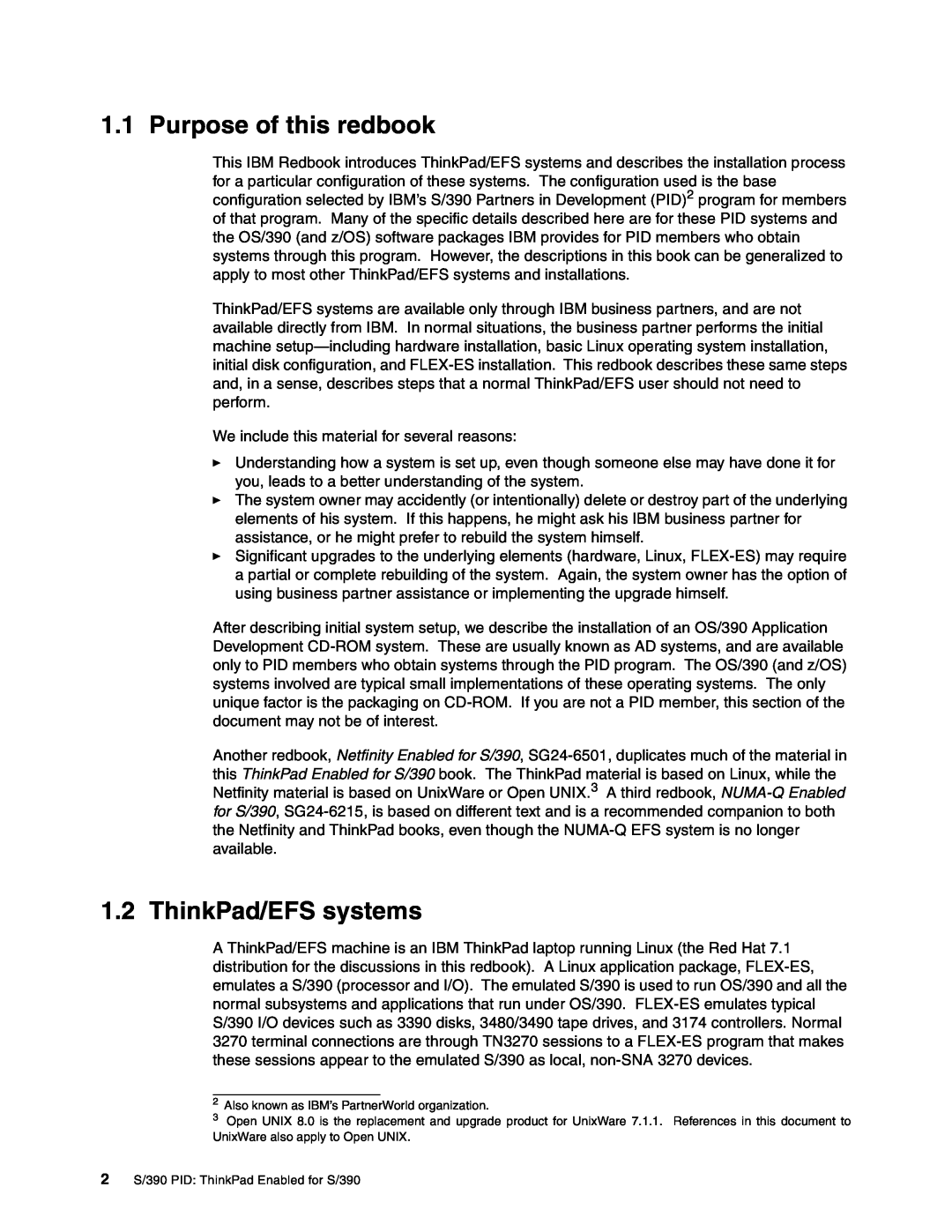 IBM s/390 manual Purpose of this redbook, ThinkPad/EFS systems 