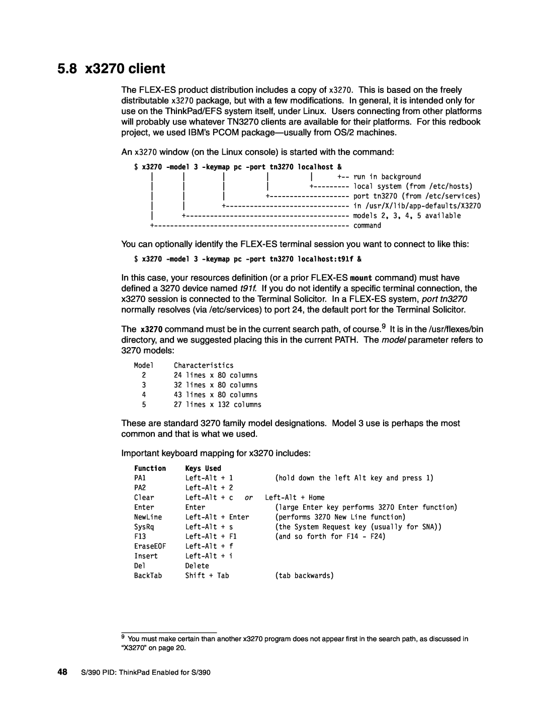 IBM s/390 manual 5.8 x3270 client 