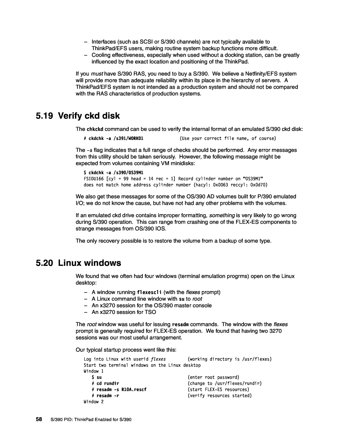 IBM s/390 manual Verify ckd disk, Linux windows 