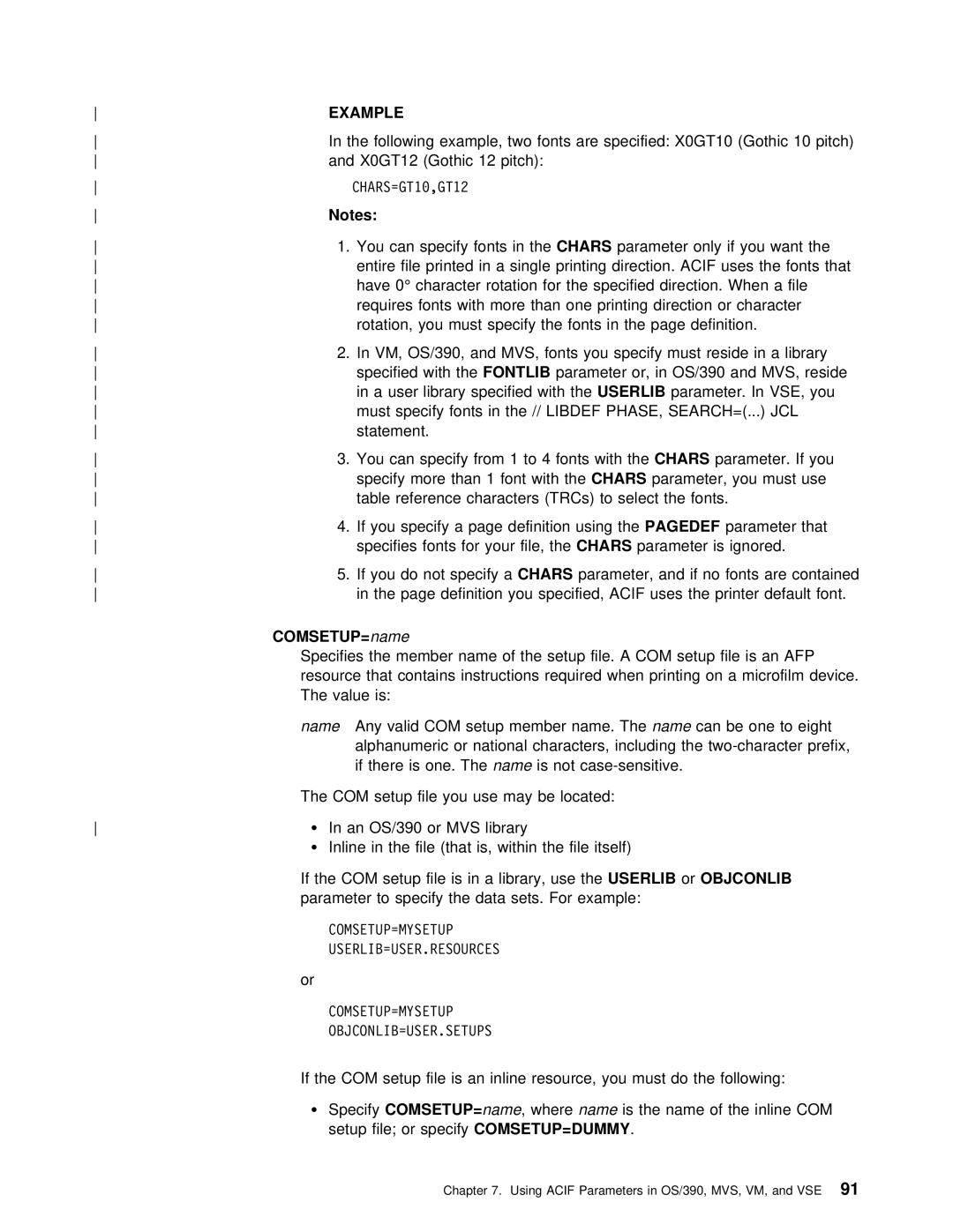 IBM S544-5285-01 manual Comsetup=, Example 