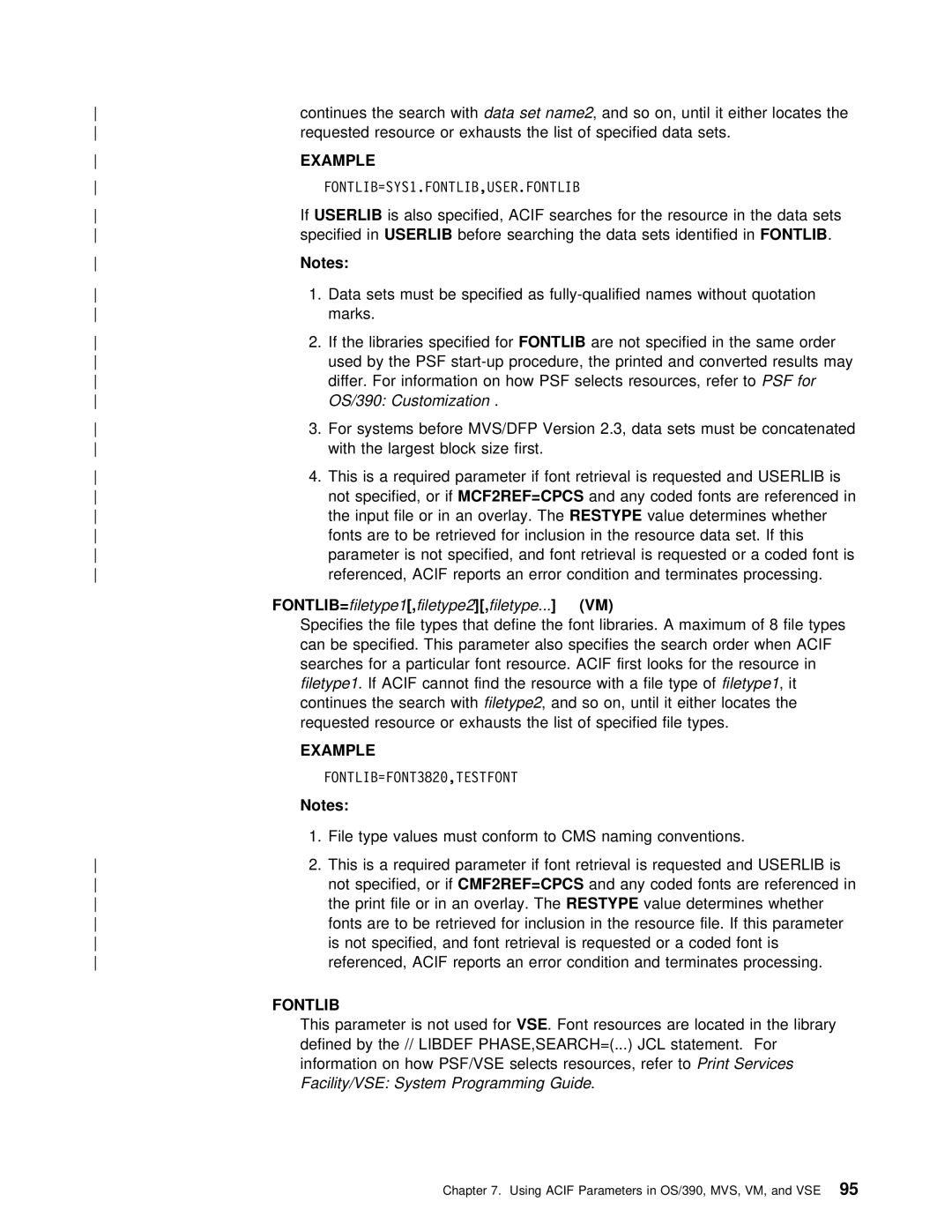 IBM S544-5285-01 manual Example, Fontlib, Facility/VSE System Programming Guide, IfUSERLIB 