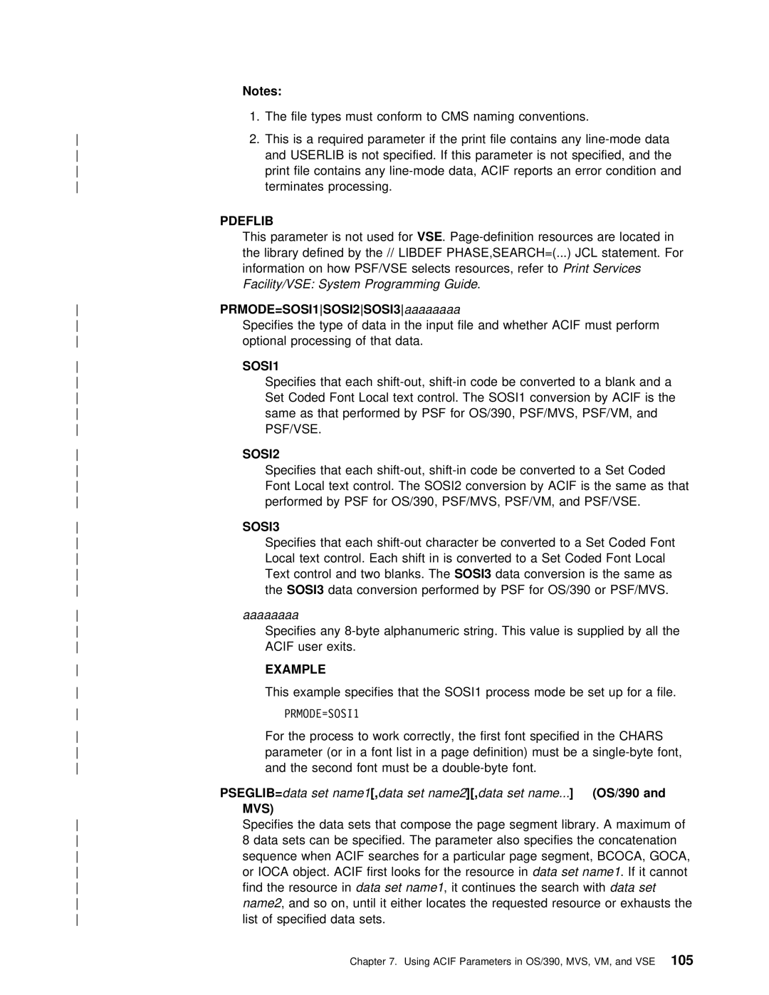 IBM S544-5285-01 manual Pdeflib, SOSI2, SOSI3, Pseglib=, Name2 