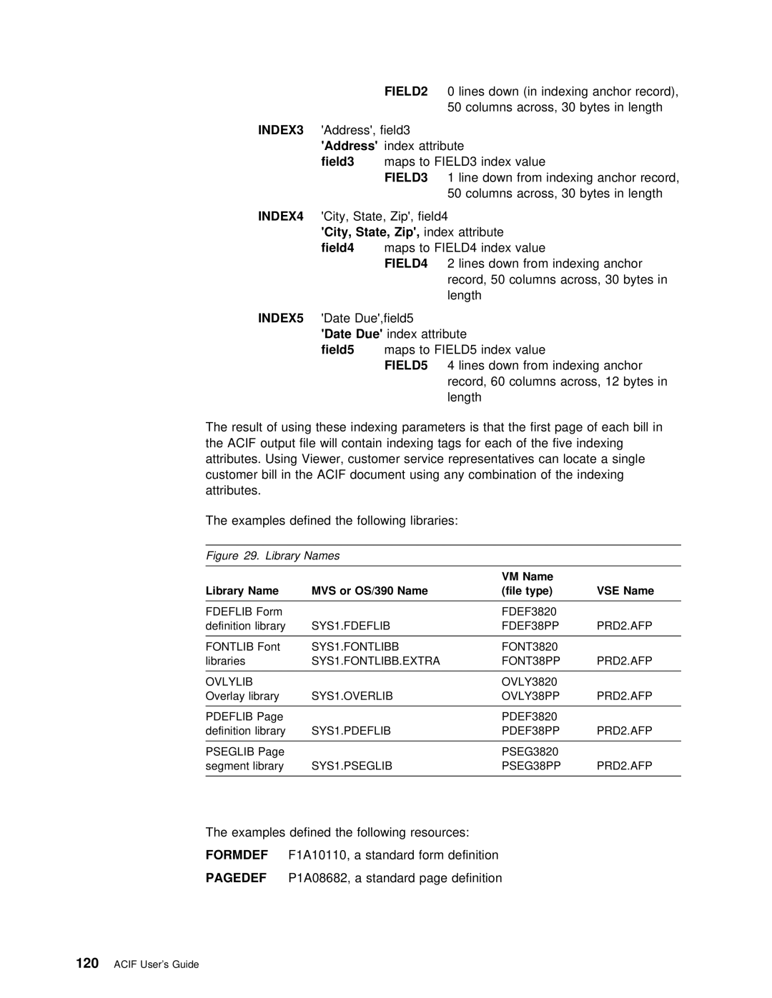 IBM S544-5285-01 manual Field3, City, State, Zip, index attribute Field4, Field5 