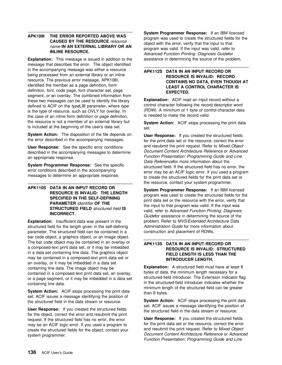 IBM S544-5285-01 manual 136, Field 