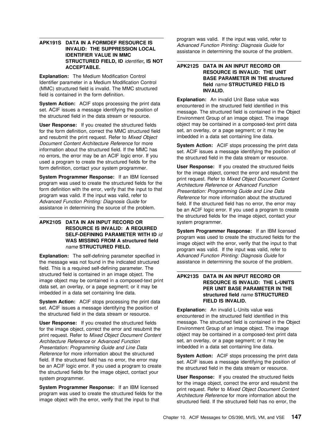 IBM S544-5285-01 manual Mmc, Invalid, Unit 