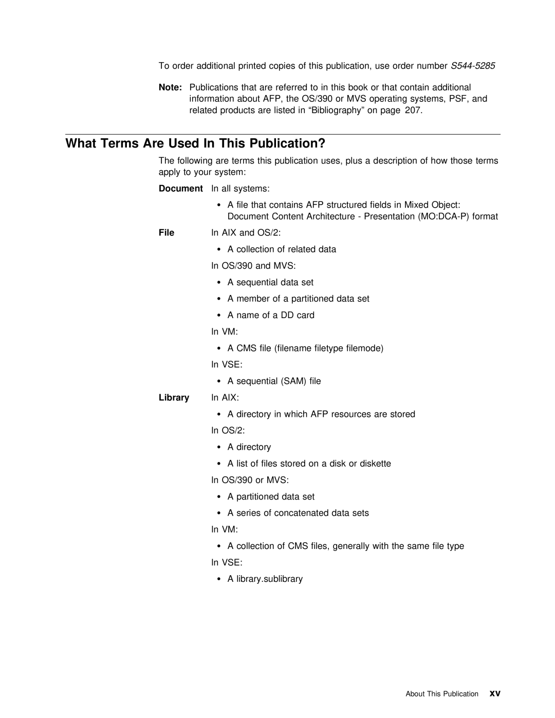 IBM S544-5285-01 manual What Terms Are Used In This Publication?, Library AIX 