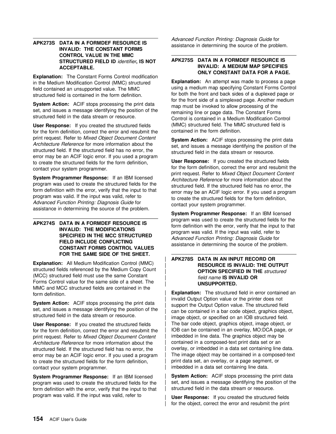 IBM S544-5285-01 Assistance Determining Source Problem, Constant, Control Modification, Medium Modification Control MMC 