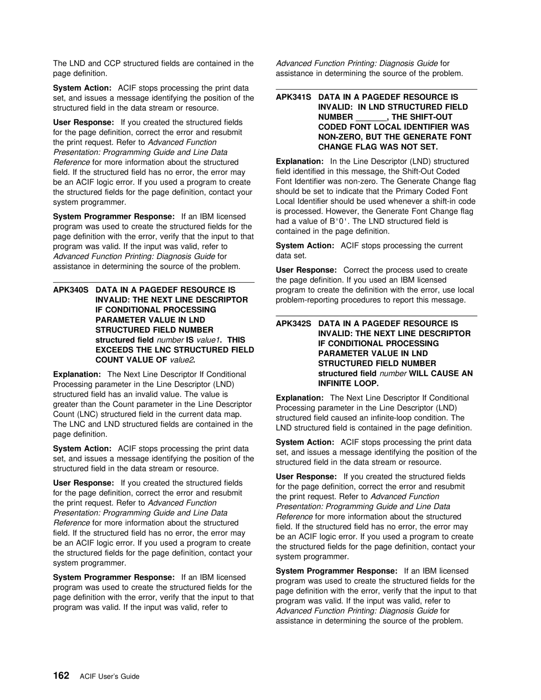 IBM S544-5285-01 manual Lnd, Structured field 