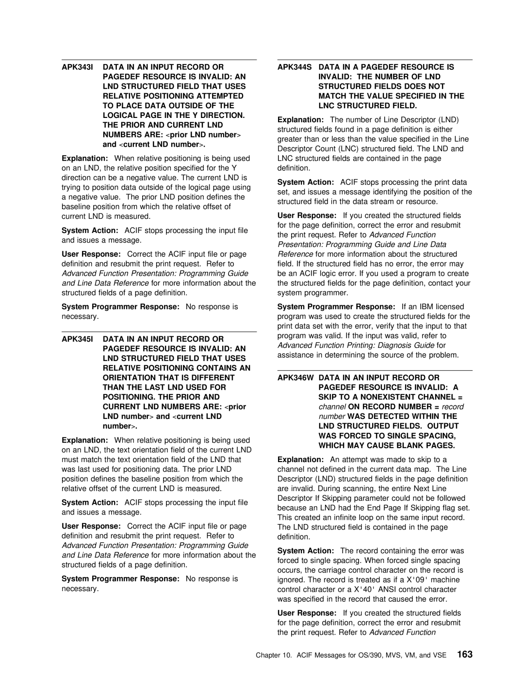 IBM S544-5285-01 manual Direction, Are, Guide be, Advanced Function Presentation, Line Data Referencefor more 