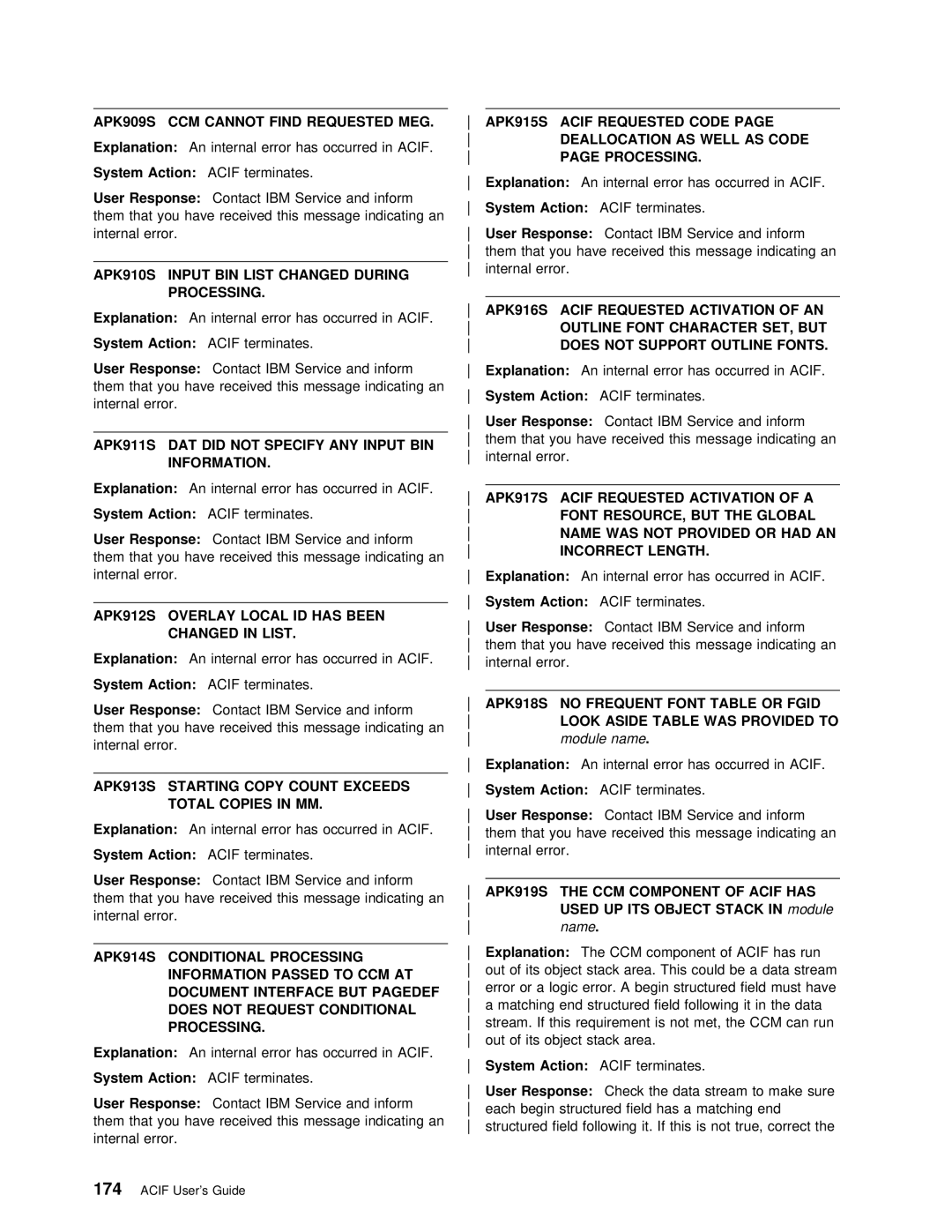 IBM S544-5285-01 manual 174 