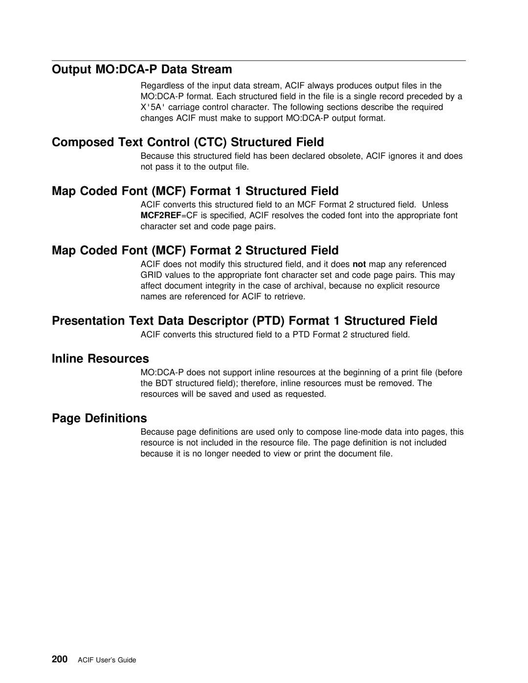 IBM S544-5285-01 manual Output MODCA-P Data Stream, Composed Text, Definitions 