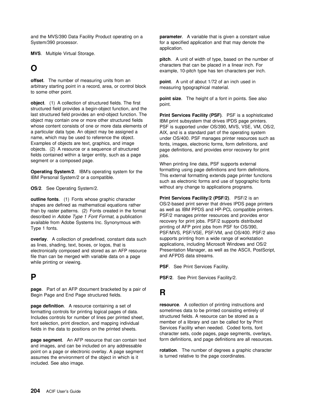 IBM S544-5285-01 manual Psf 