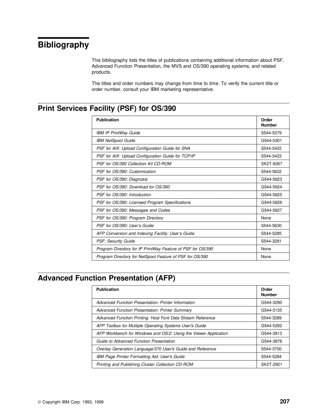 IBM S544-5285-01 manual Bibliography, 207 