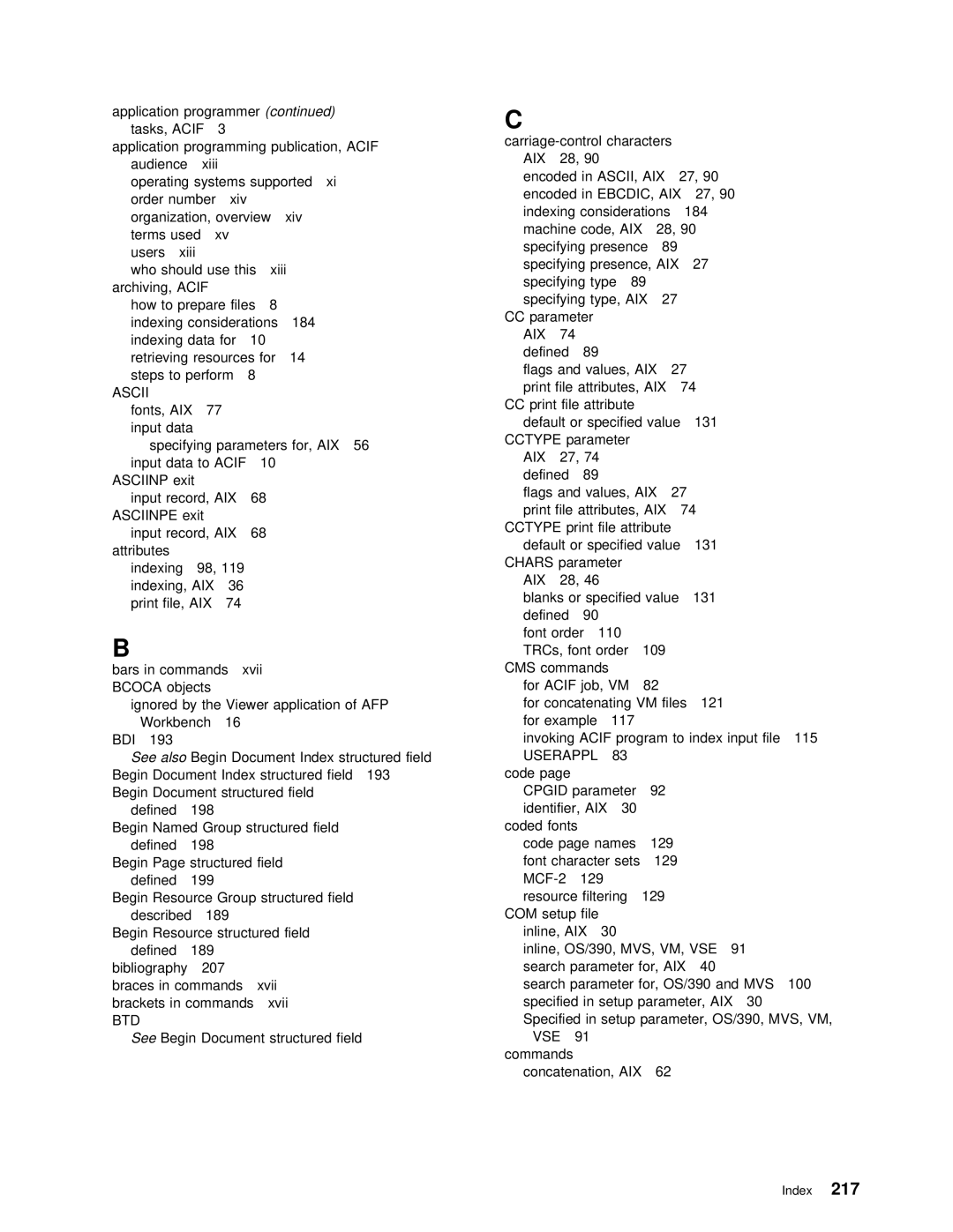 IBM S544-5285-01 manual Ascii AIX, AIX Ascii, Asciinp, Bdi, Btd 