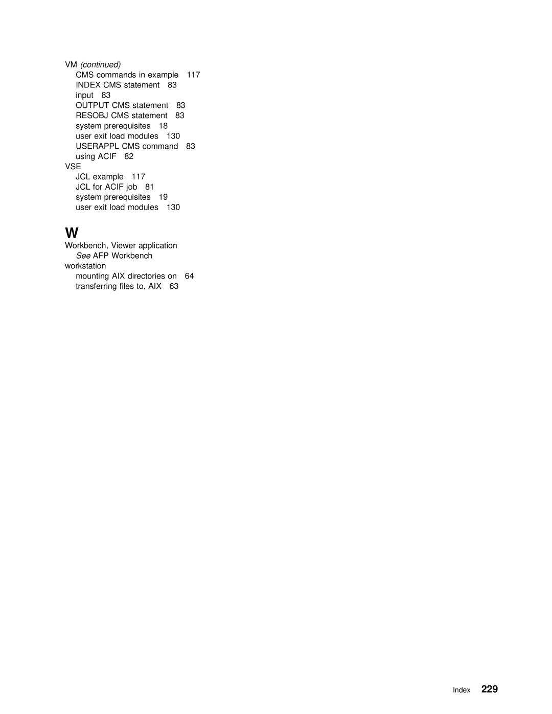 IBM S544-5285-01 manual Index, Acif VSE 