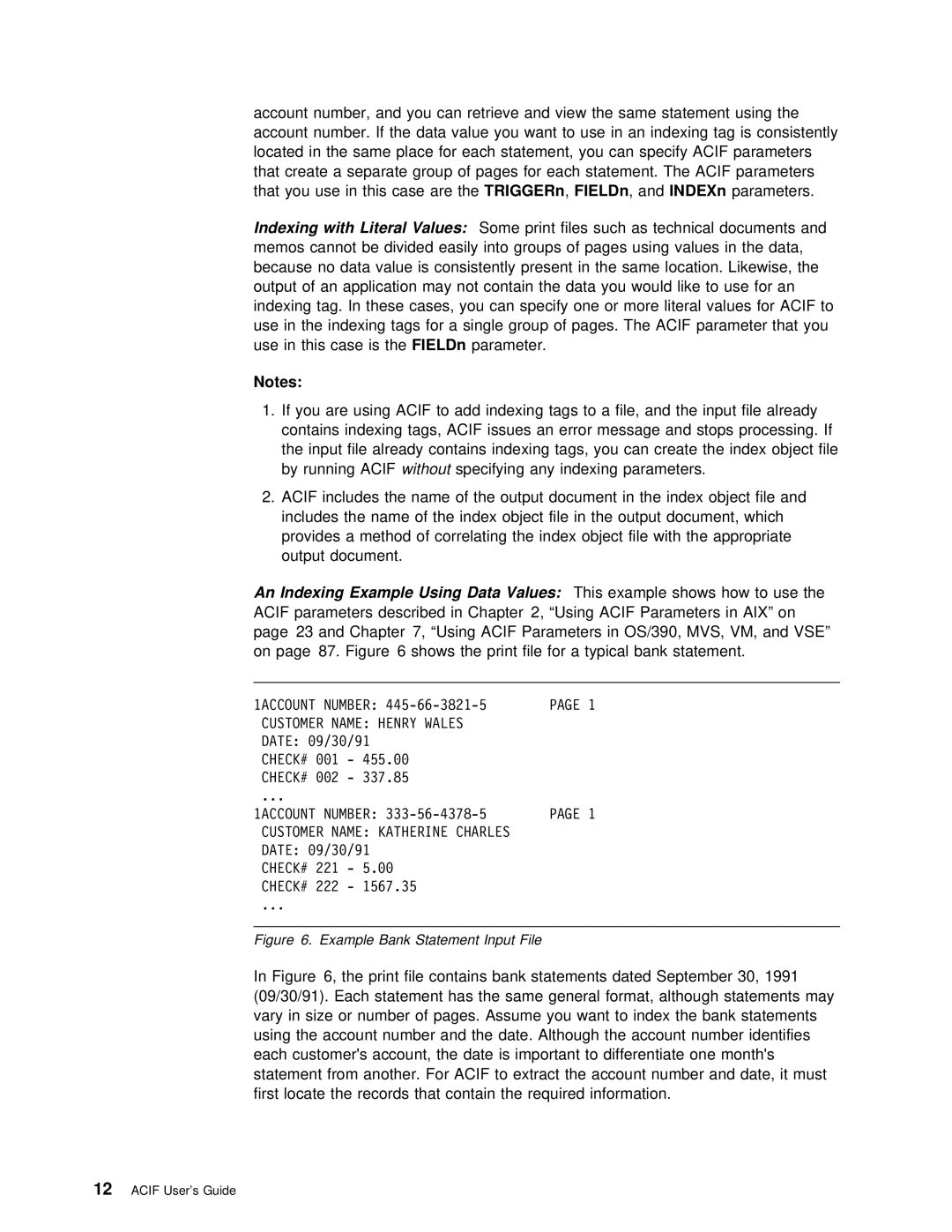 IBM S544-5285-01 manual With Literal, Example Bank Statement Input File 