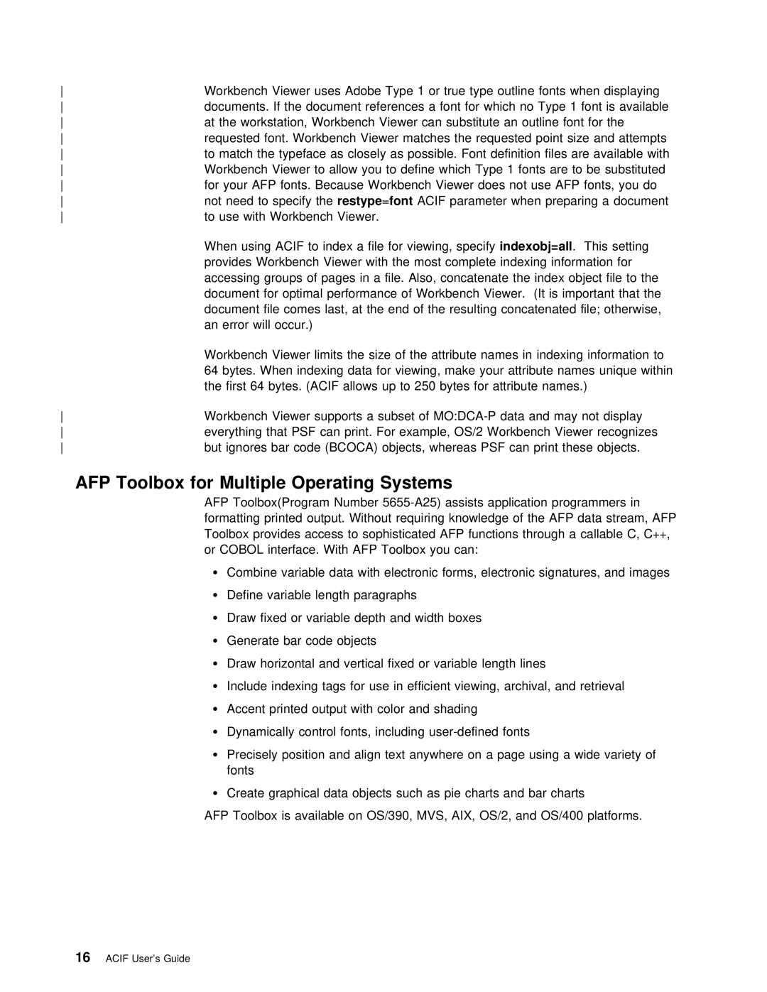 IBM S544-5285-01 manual AFP Toolbox for Multiple, Operating Systems 