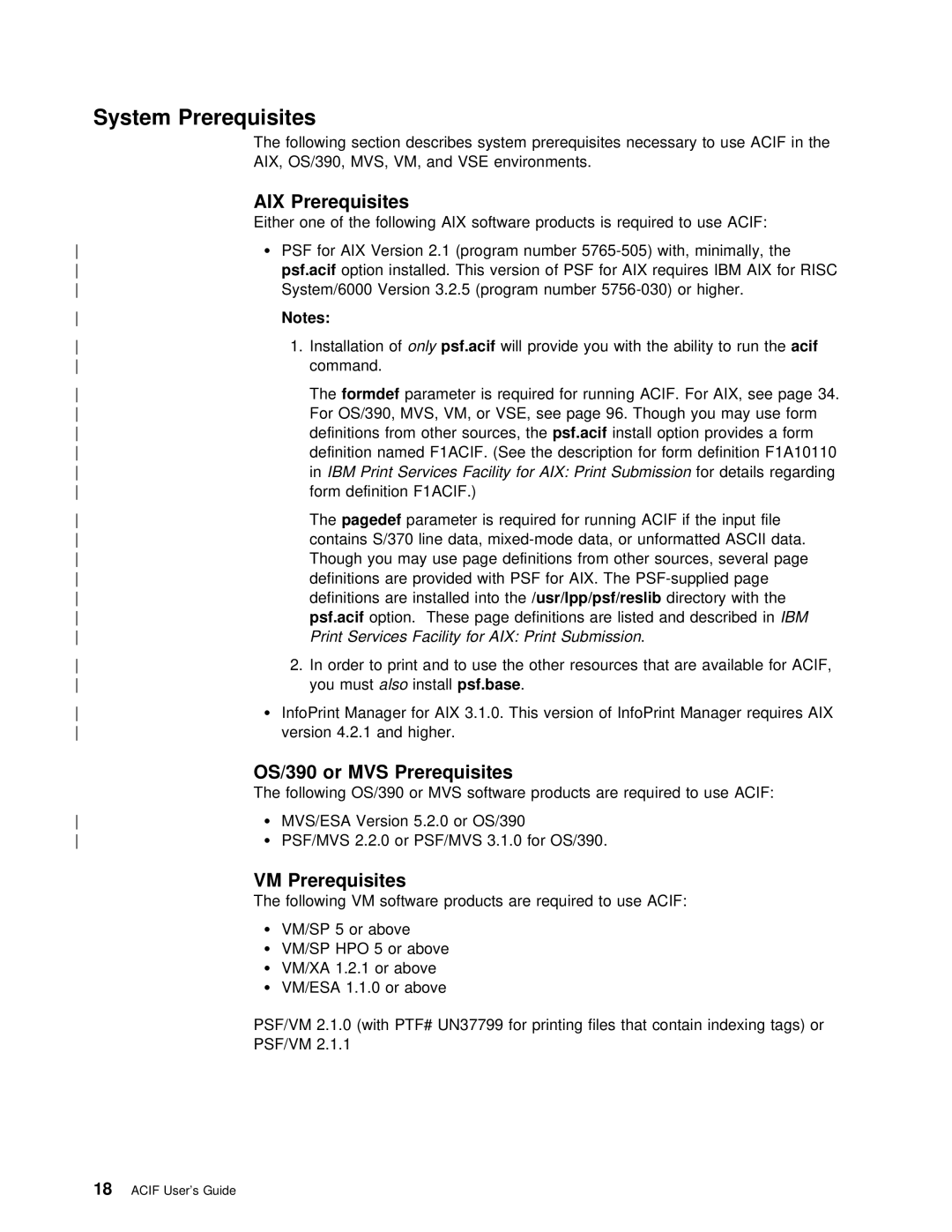 IBM S544-5285-01 manual System Prerequisites, Theformdef, Thepagedef, Installpsf.base 