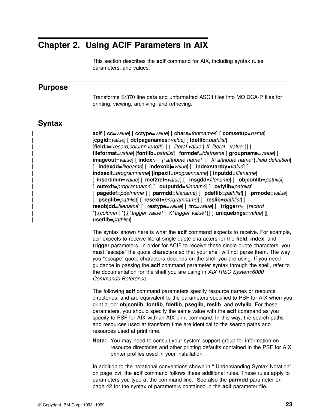 IBM S544-5285-01 manual Purpose, Syntax, Acif, Ovlylib=pathlist, Reslib Andovlylib 