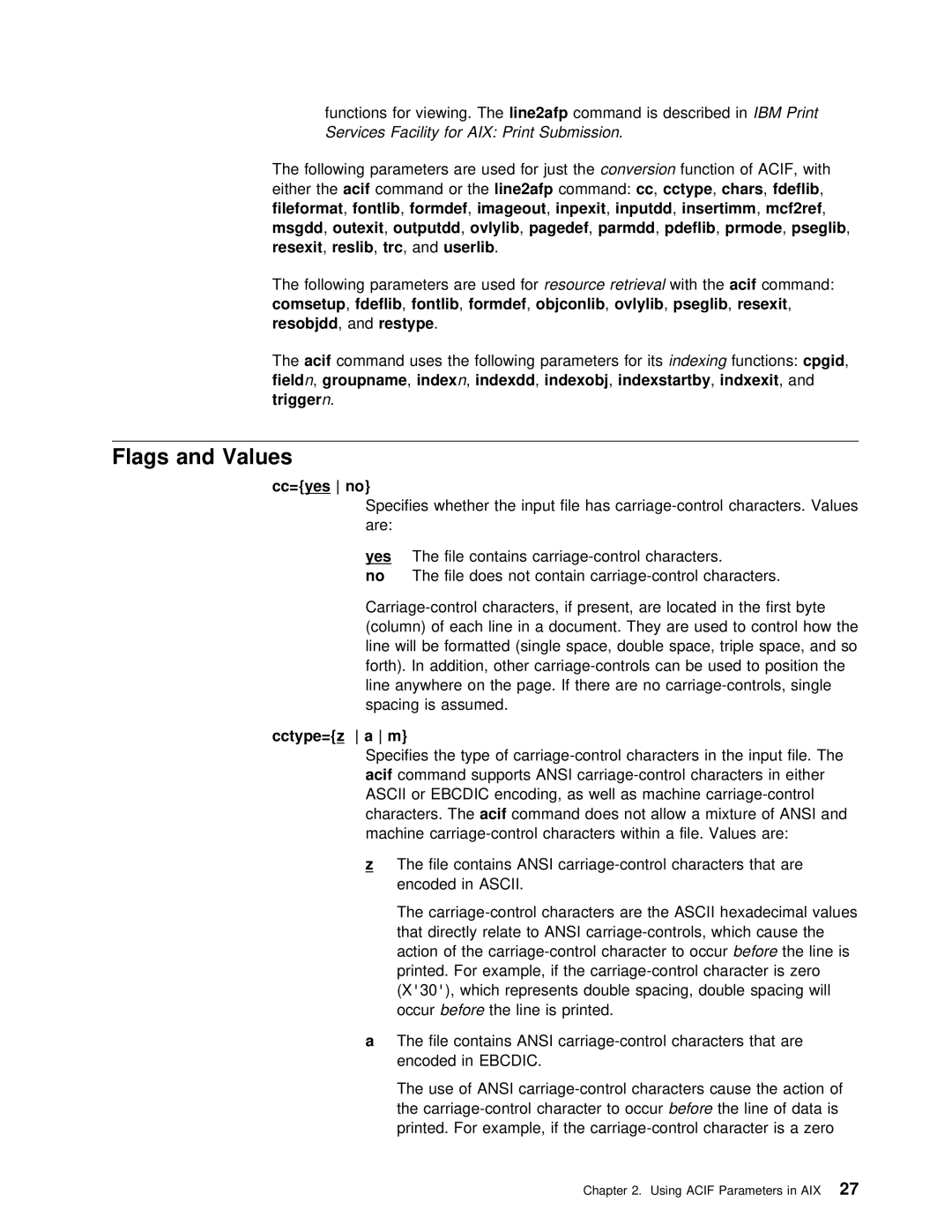 IBM S544-5285-01 manual Flags and Values 