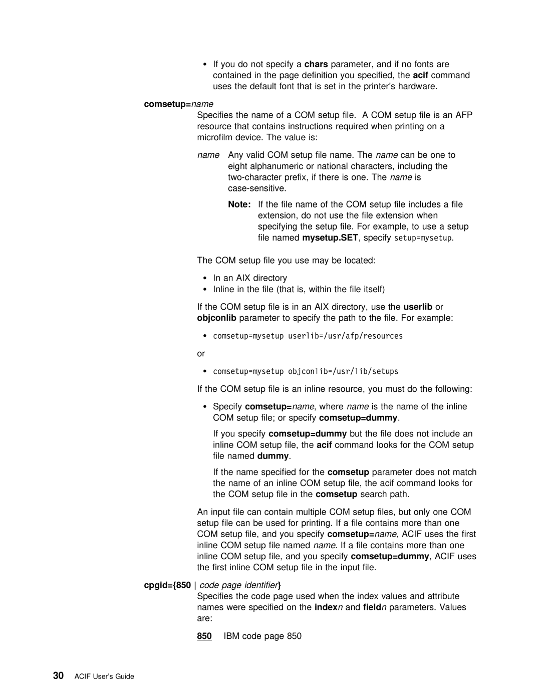 IBM S544-5285-01 manual Comsetup= name, Objconlib 