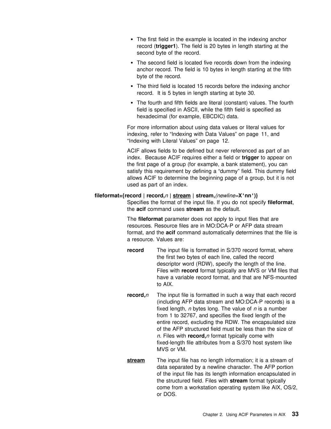 IBM S544-5285-01 manual As the default, Record, n, Rdw, Stream 