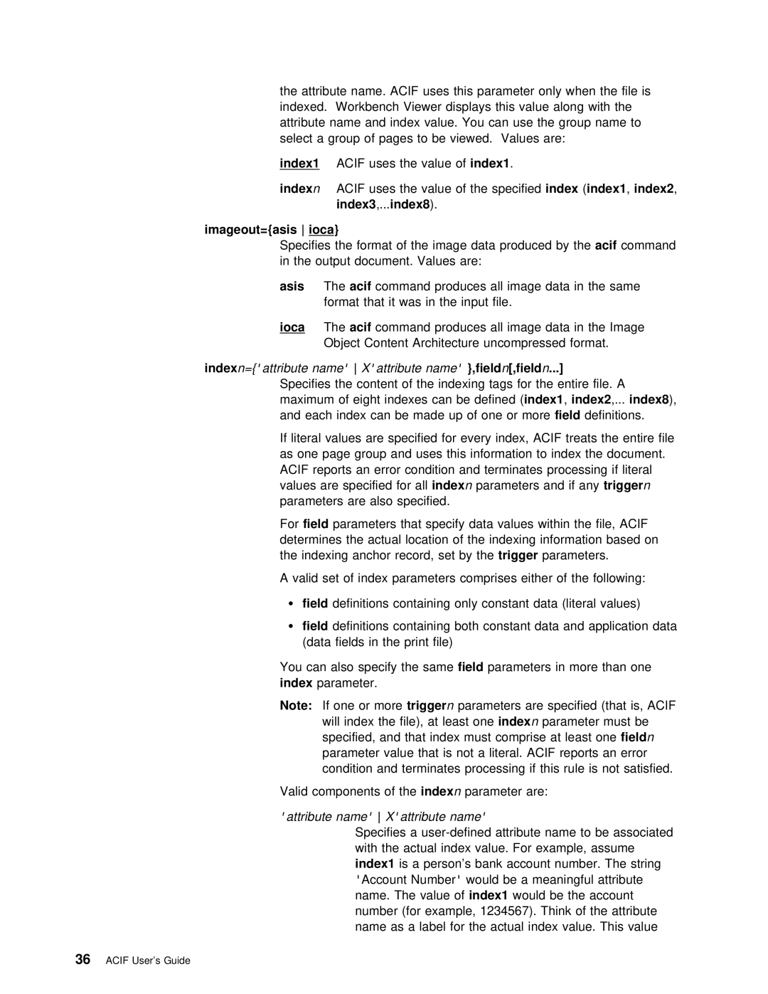 IBM S544-5285-01 manual Index1, Imageout=asis, Asis, Name,field n ,field n 