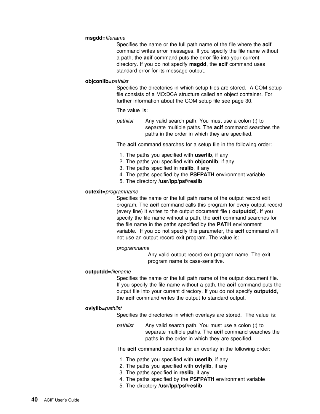 IBM S544-5285-01 manual Filename Specifies, Programname Specifies, Output File Into your Current Directory, Not Spe 