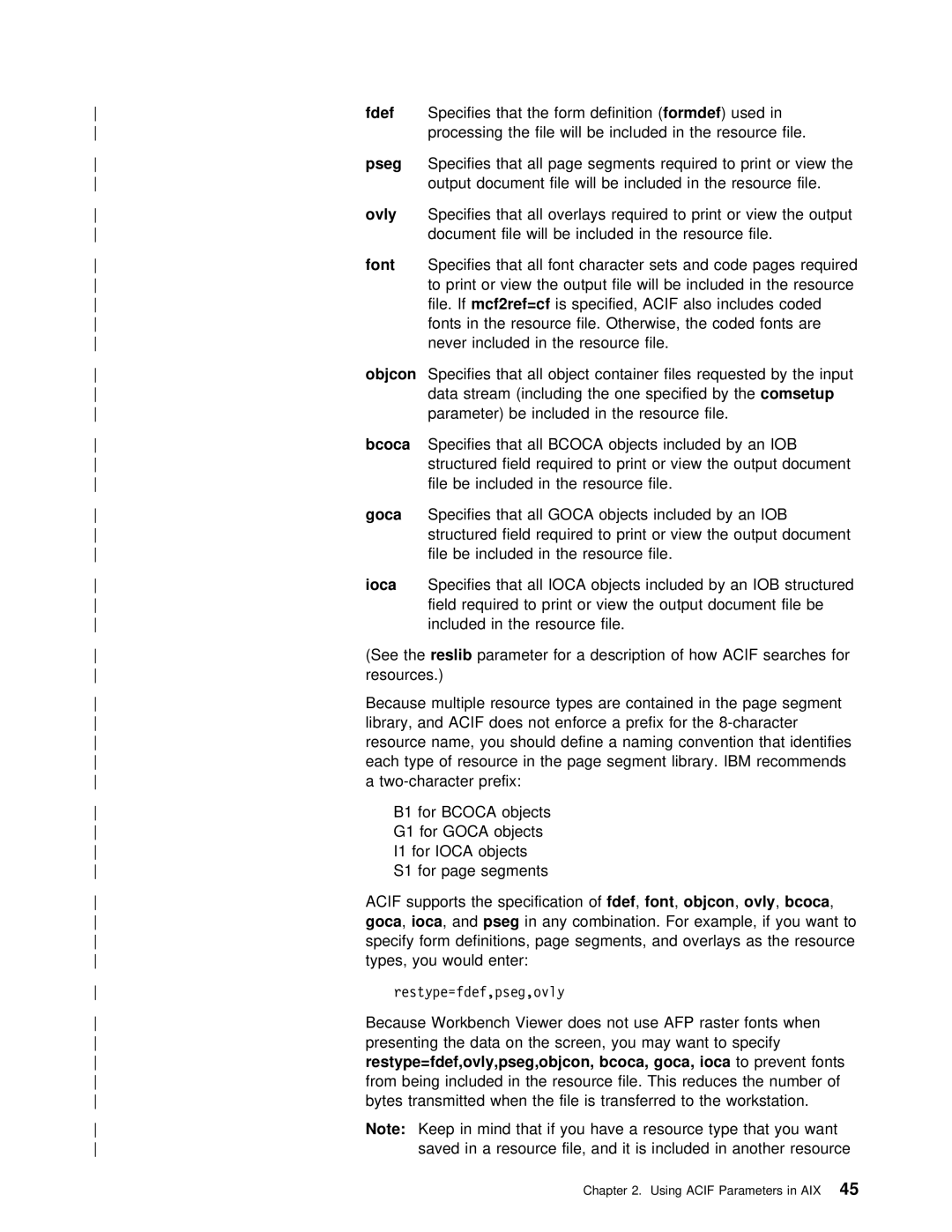 IBM S544-5285-01 manual Fdef, Pseg, Ovly, Font, File.mcf2ref=cfIf, Objcon, Bcoca, Goca Ioca 