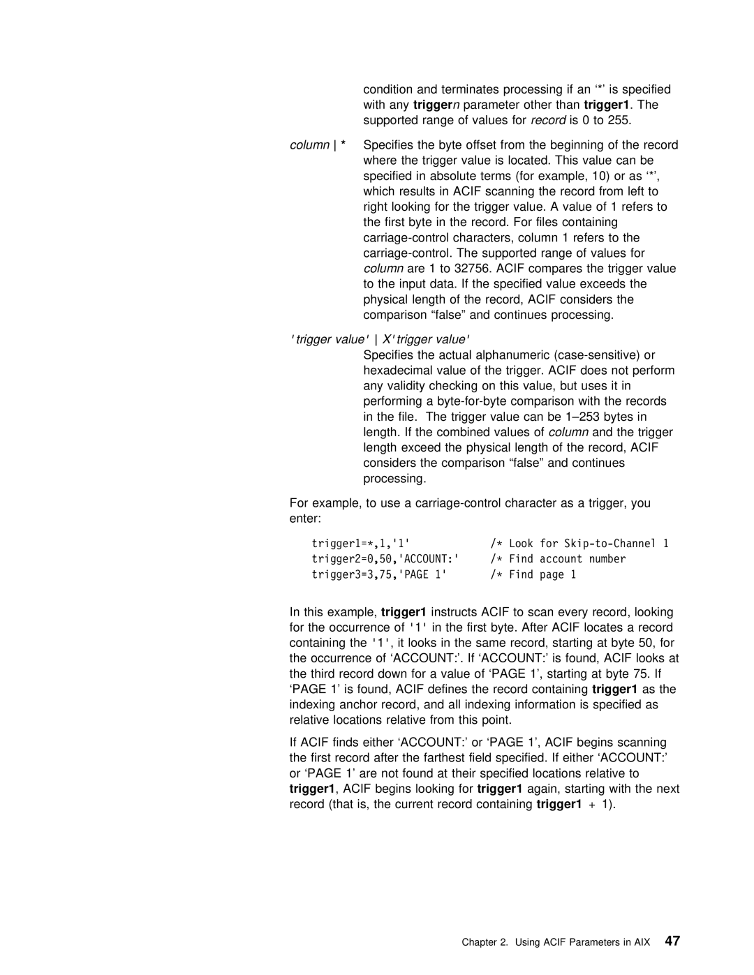 IBM S544-5285-01 manual Instructs Acif Scan Every Record, Looking, ‘Account’, ‘Page 