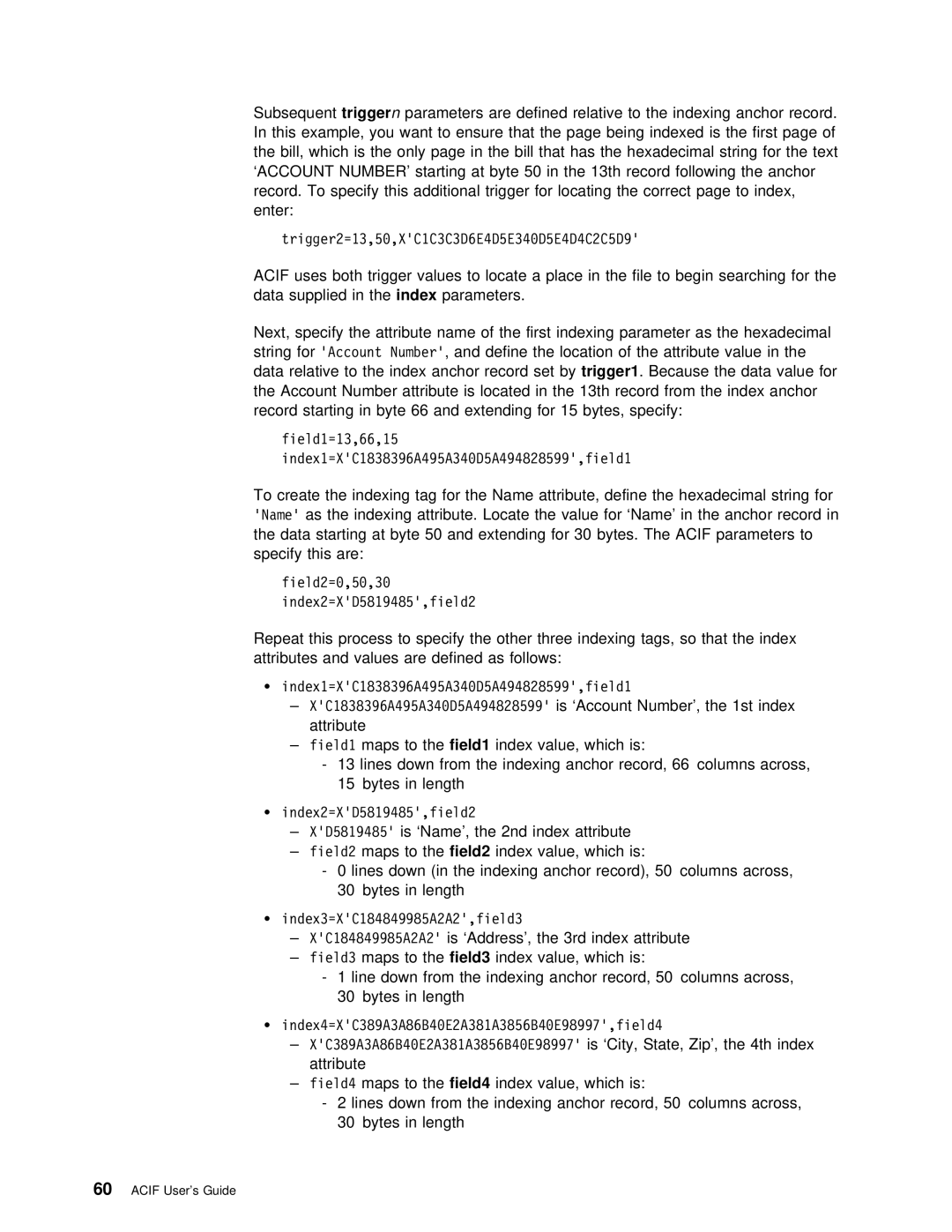 IBM S544-5285-01 manual Field1, Field2, Field3 