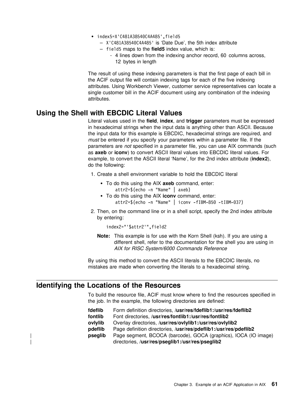 IBM S544-5285-01 manual Values, Literal, Must, As axeb Oriconv 