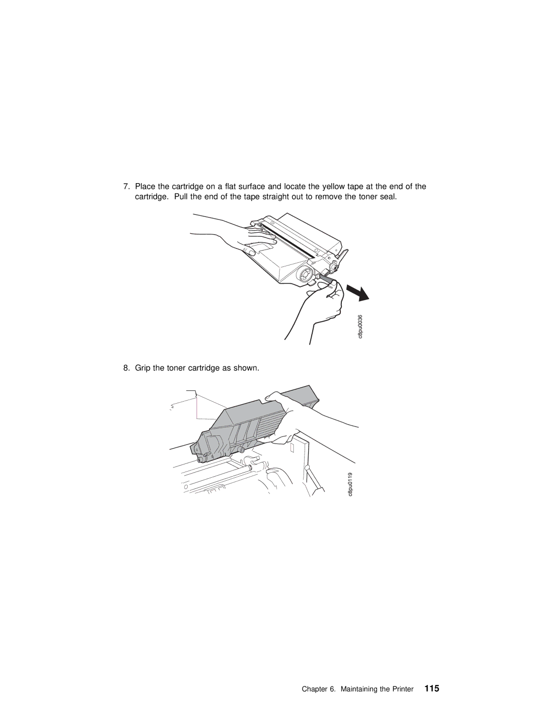 IBM S544-5343-03 manual Maintaining the Printer115 