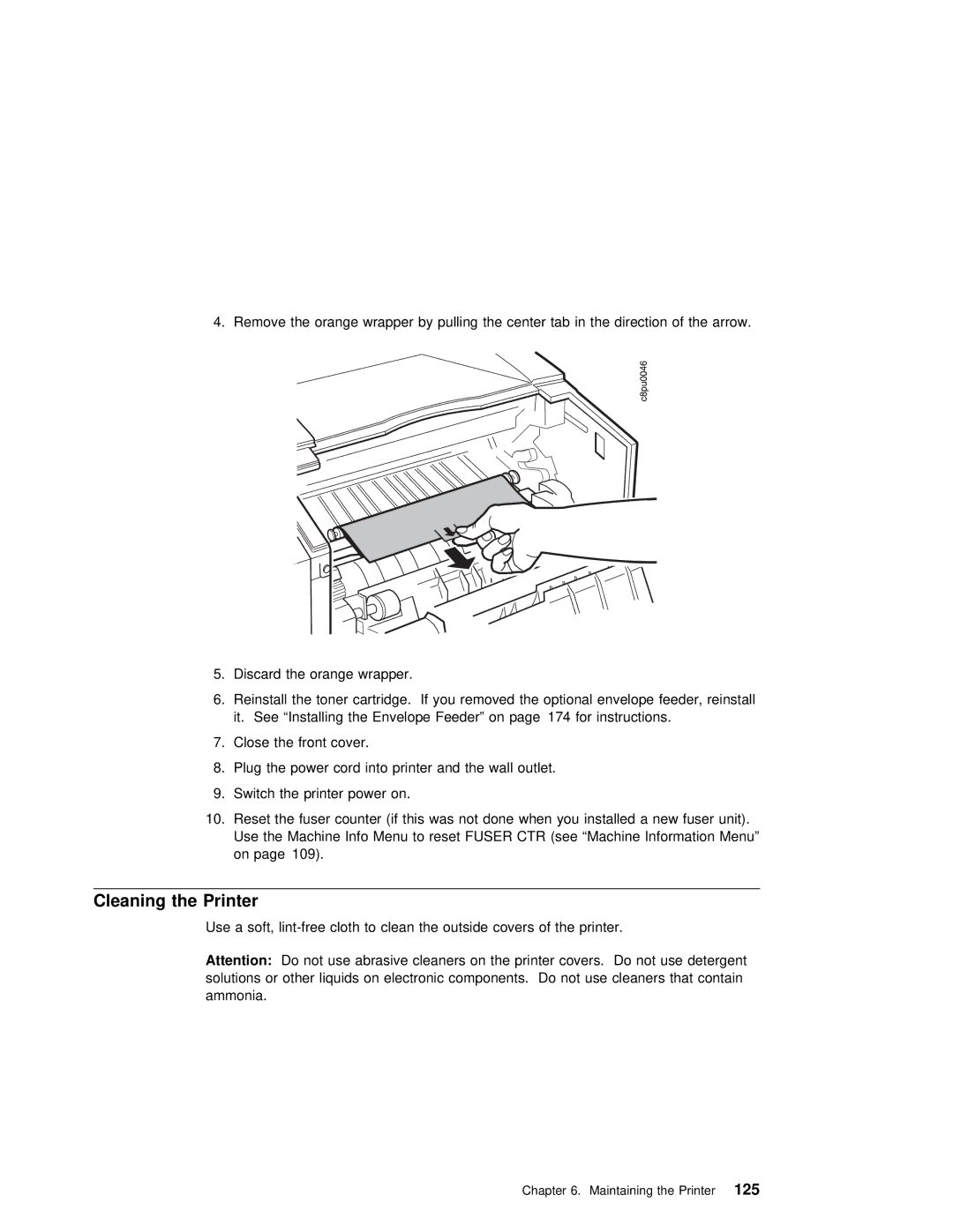 IBM S544-5343-03 manual Cleaning the Printer 