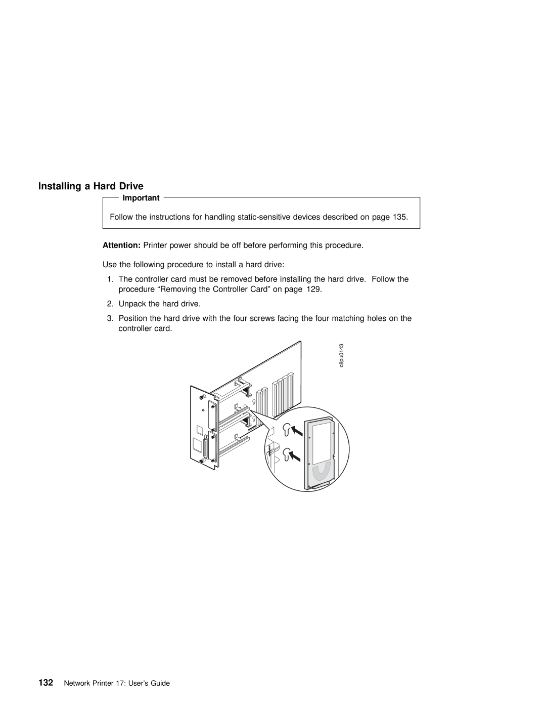 IBM S544-5343-03 manual Installing a Hard Drive 