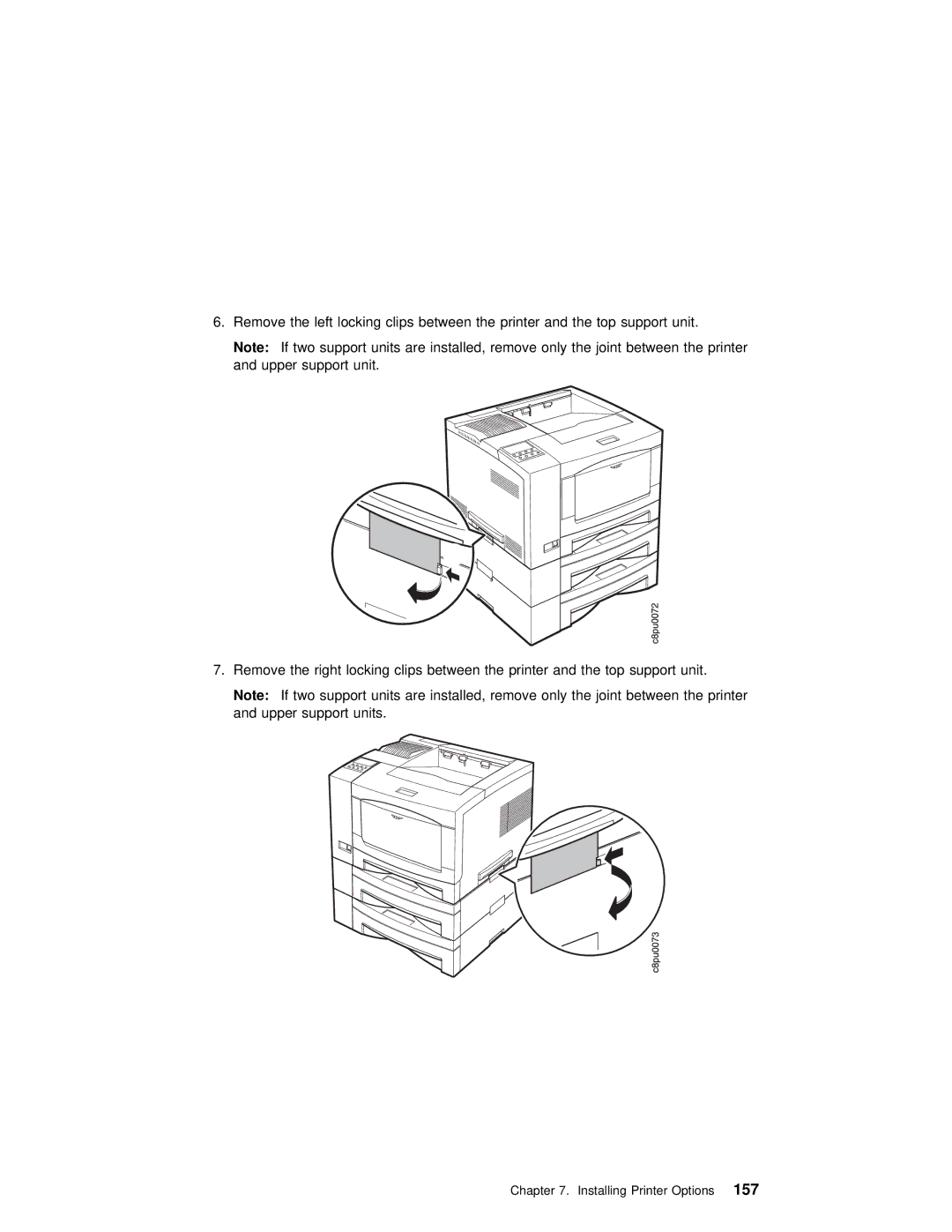 IBM S544-5343-03 manual Installing Printer Options157 