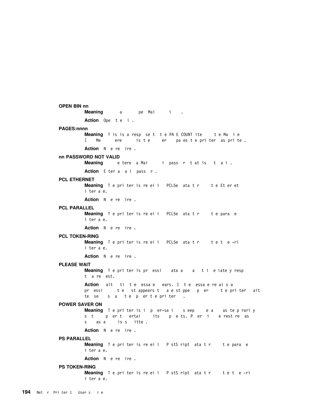 IBM S544-5343-03 manual PCL Ethernet 